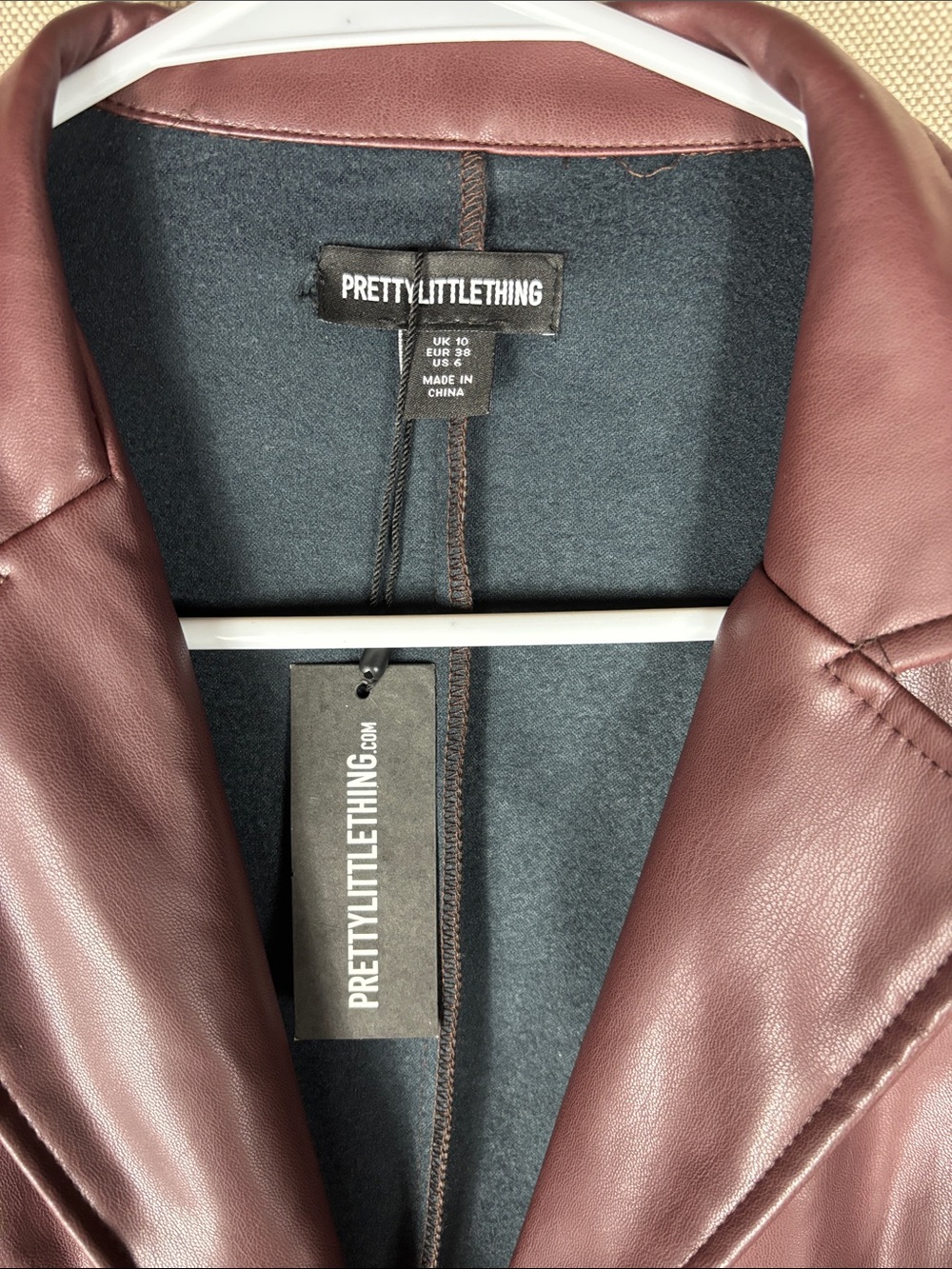 PrettyLittleThing > New with Tags Brown Faux Leather Jacket 6 - Picture 2 of 10